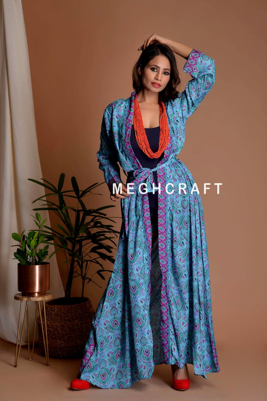 Robe kimono bohème en soie