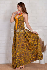 Upcycle Sari Silk Halter Dress