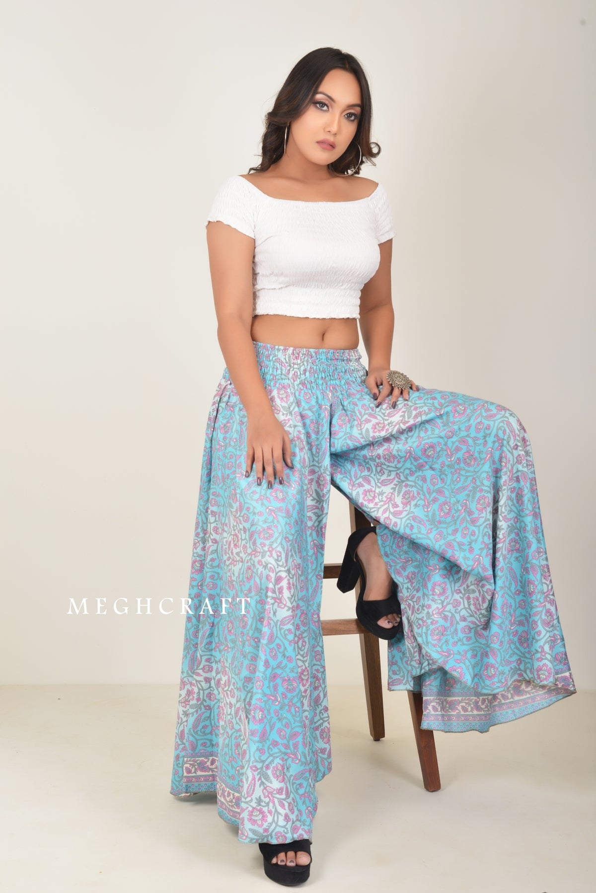 Floral Print Wide Leg Trouser Pant
