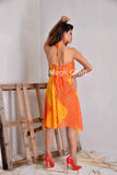 Vestido largo Bandhni de diseñador