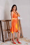 Vestido largo Bandhni de diseñador