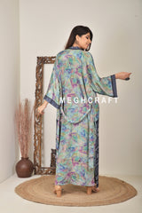 Floral Print Kimono Wrap Dress