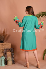 Turquoise Rayon Tunic Dress