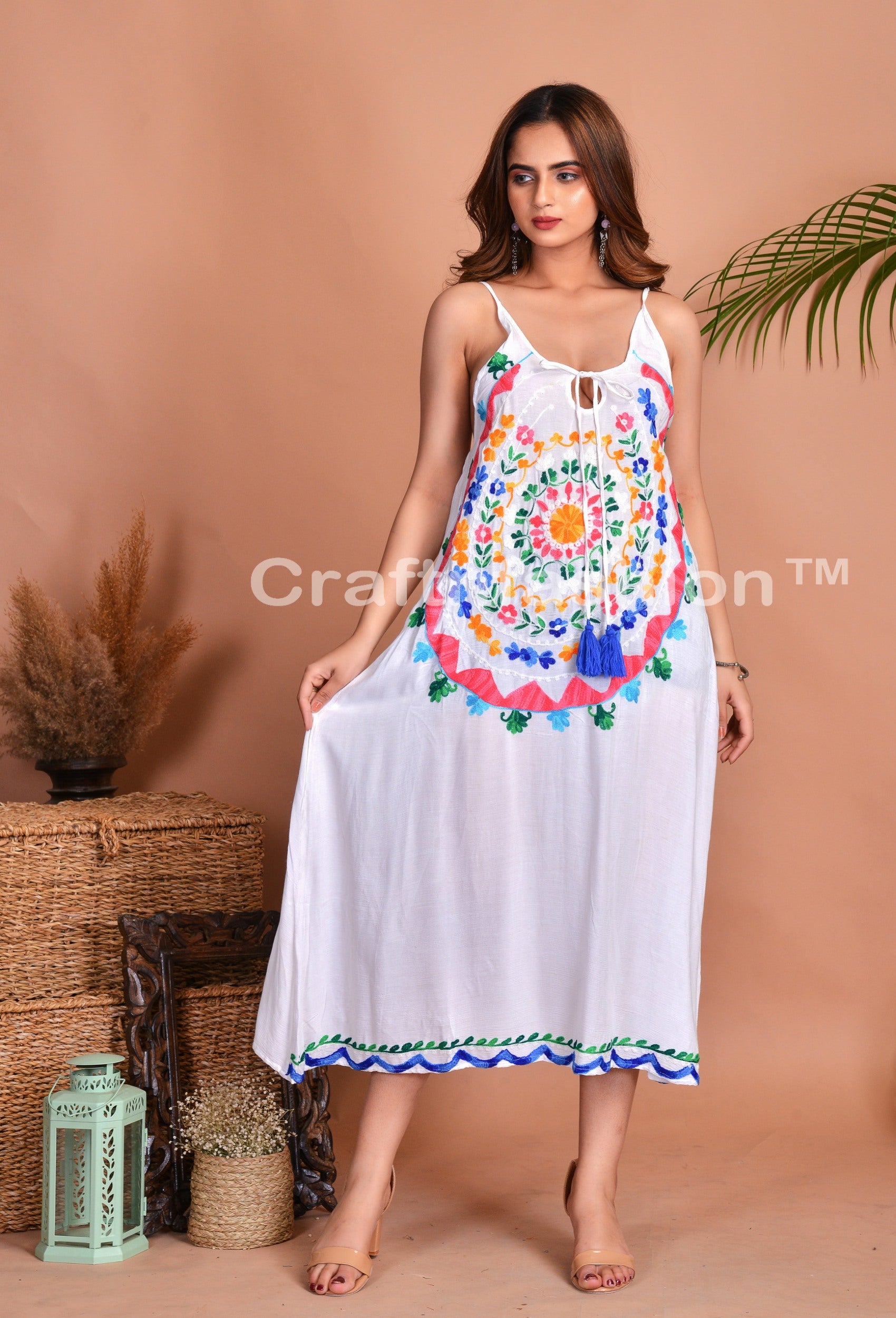 White Embroidered Dress – Craft N Fashion