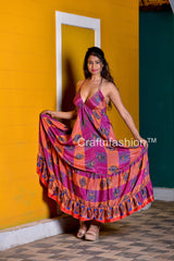 Vestido largo sari vintage indio