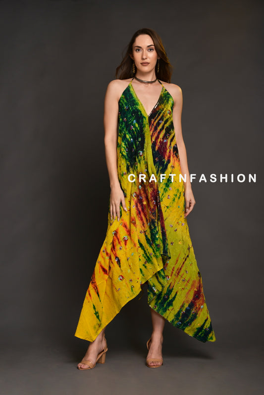 Tie Dye Beaded Maxi Dress