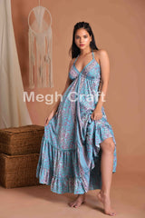 Aqua Beach Wear Silk Maxi Dress