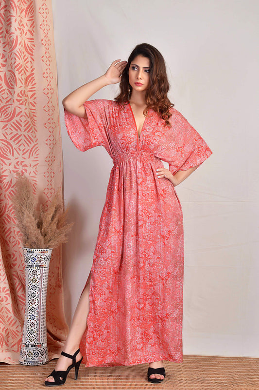 Robe caftan fendue de créateur