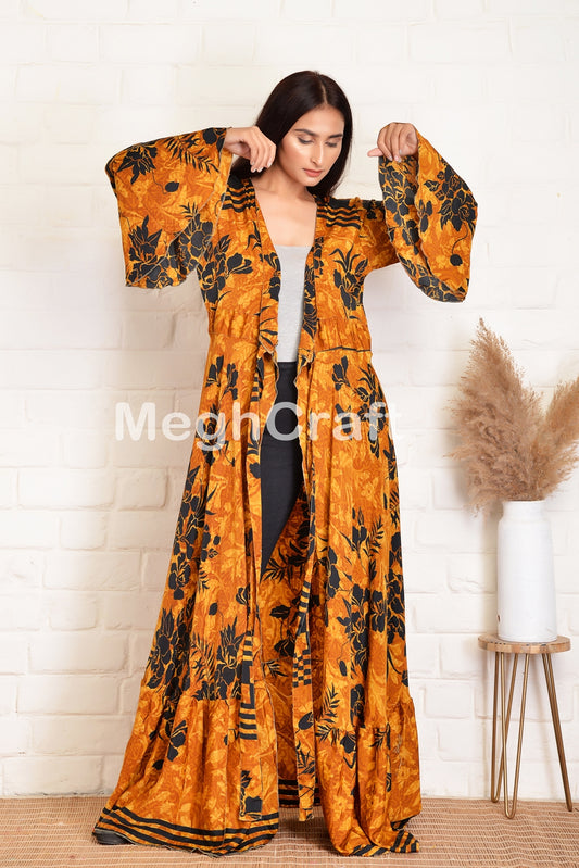 Robe kimono florale bohème