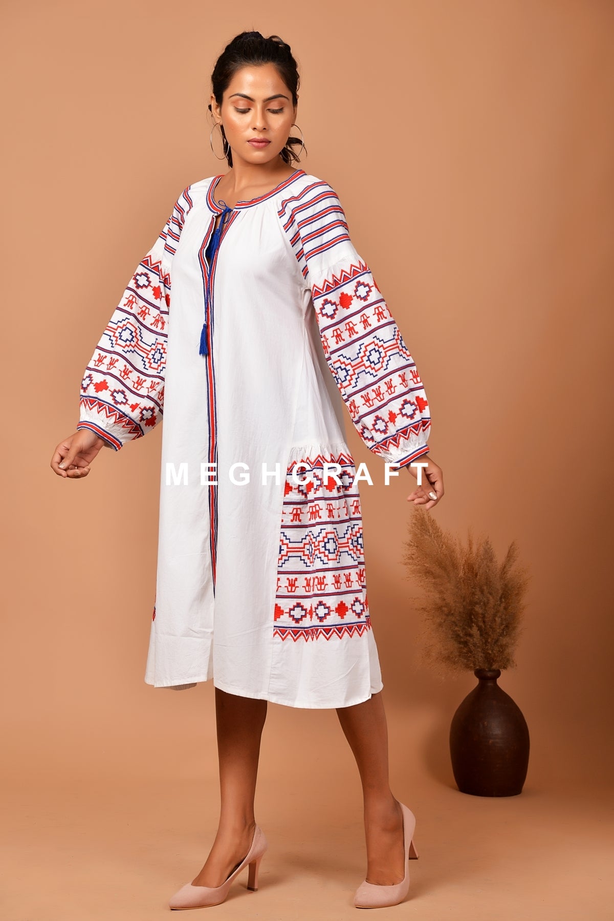 Women Embroidery Midi Dress – Craft N Fashion