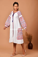 Women Embroidery Midi Dress