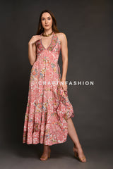 Women's Elegant Silk Maxi Dress
