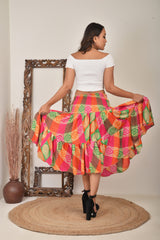 Bohemian Recycle Sari Silk Skirt