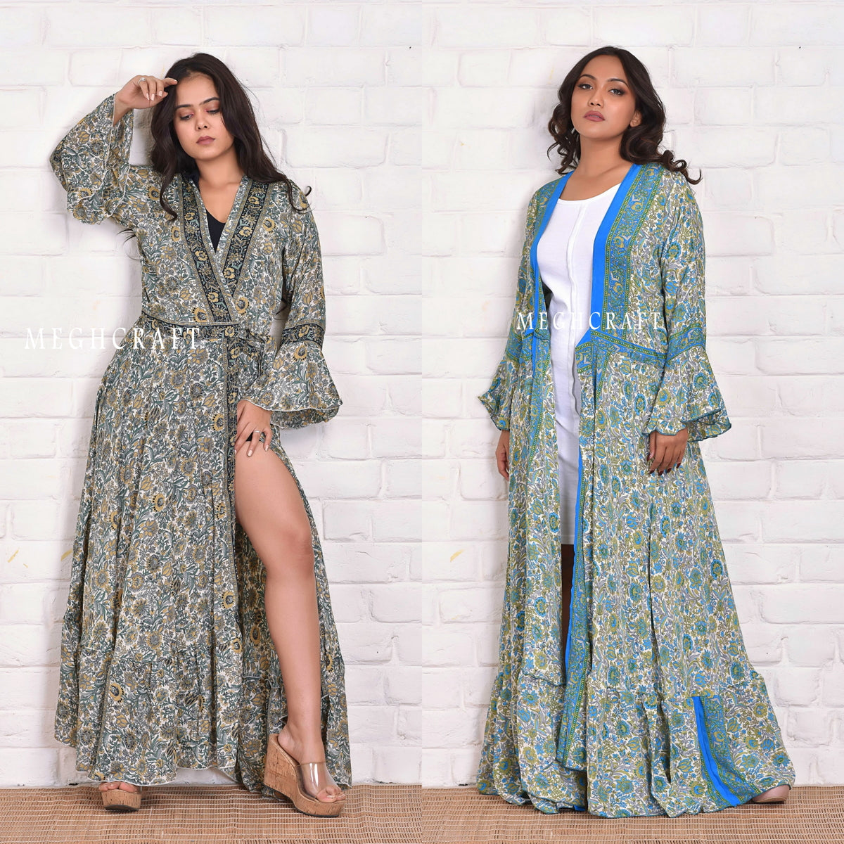 Wholesale Boho Silk Wrap Kimono Dress