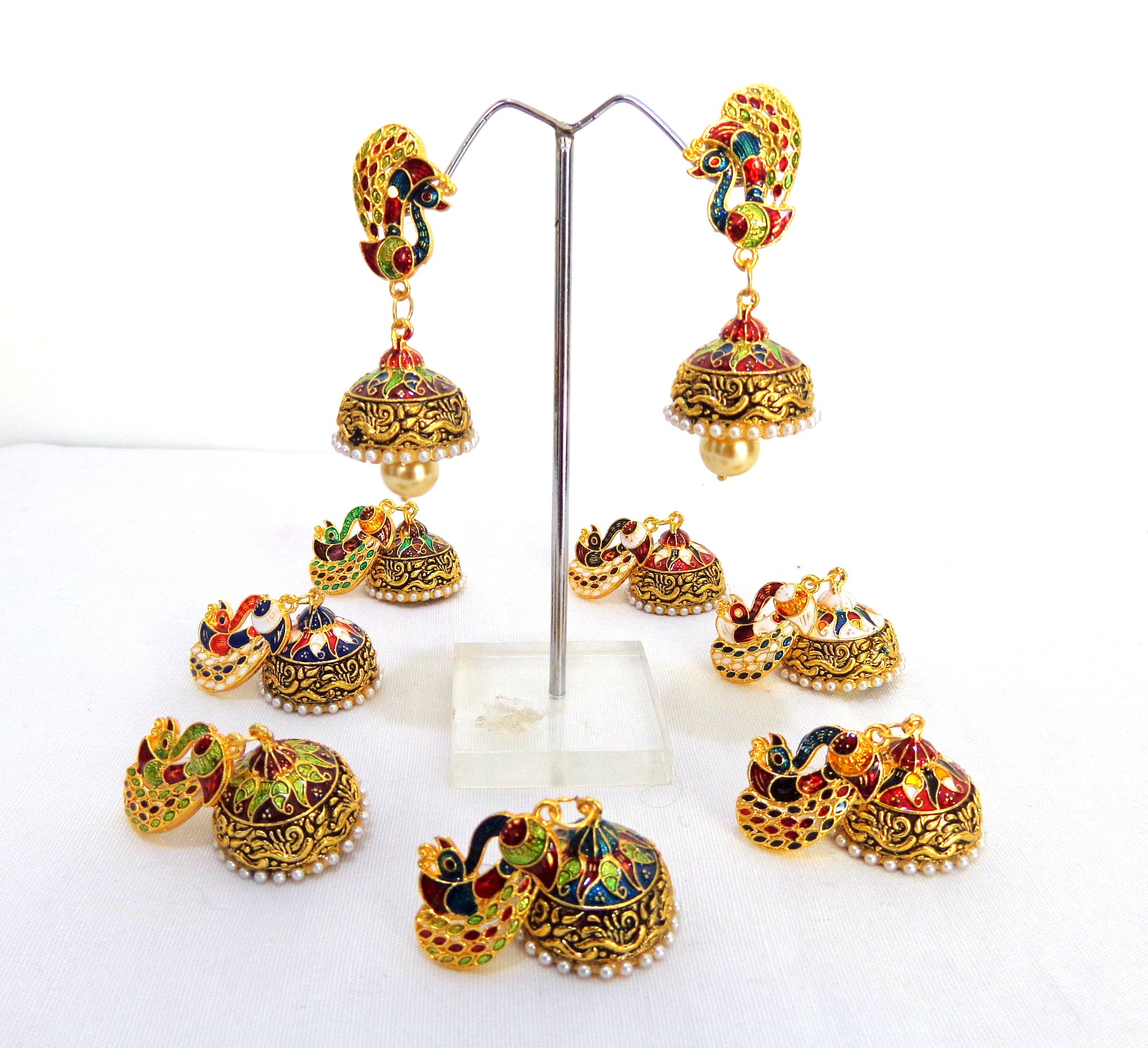 Wholesale Peacock Jhumka Earrings
