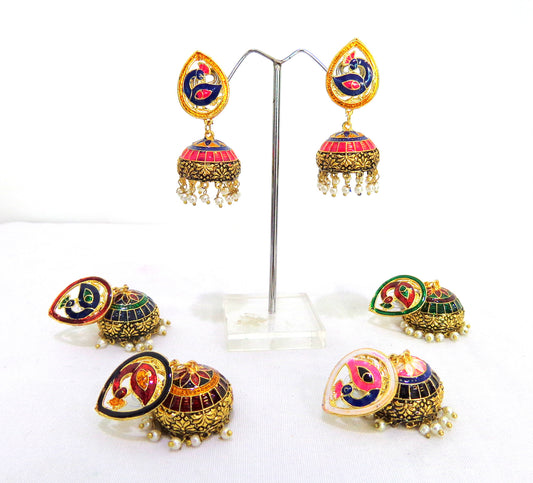 Peacock Style Jhumka Earrings