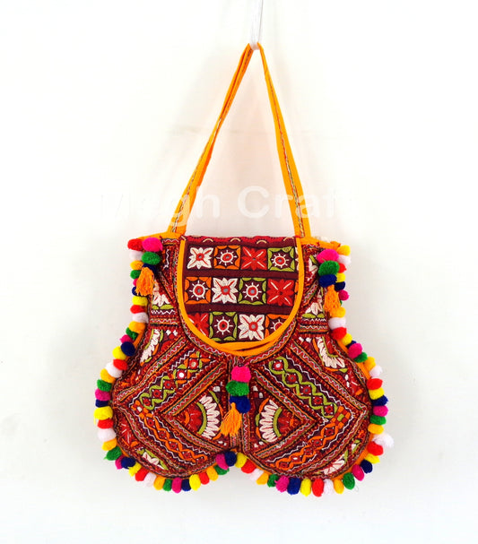 Mirror Work Pom Pom Bag