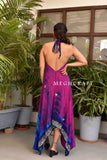 Vestido largo con adornos y cuentas