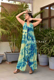 Vestido largo teñido anudado del festival hippie