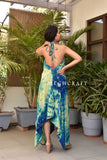Vestido largo teñido anudado del festival hippie