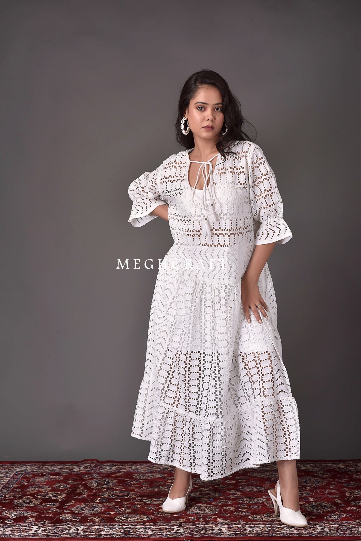Schiffli Embroidered Cutwork Dress Schiffli Embroidered Cutwork Dress