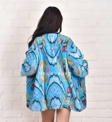 Ikat Winter Valvet Jacket Kimono