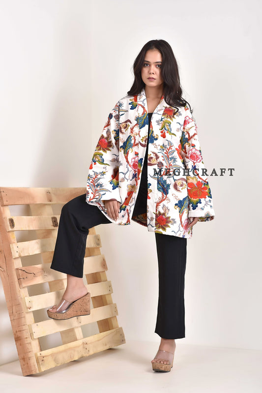 Chaqueta con válvula floral de moda de invierno