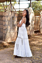 White lace Schiffli Dress