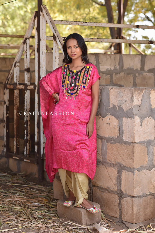 Vintage Kaftan Dress With Dhoti Pant