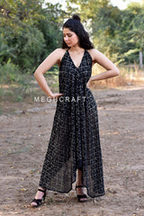 Vestido largo de lentejuelas boho negro