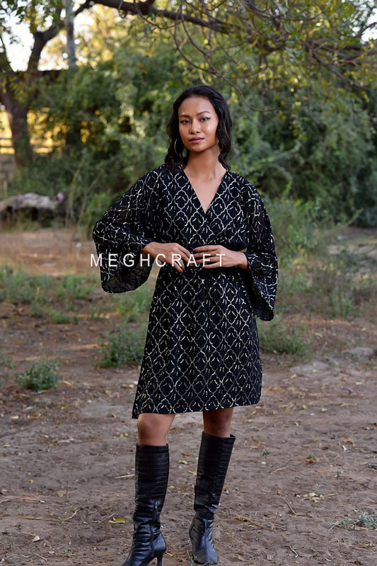 Women Black Sequin Mini Dress