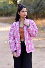 Silk Quilted Kimono Jacket