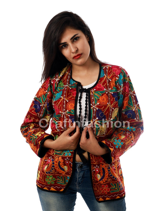 Abrigo chaqueta floral multicolor