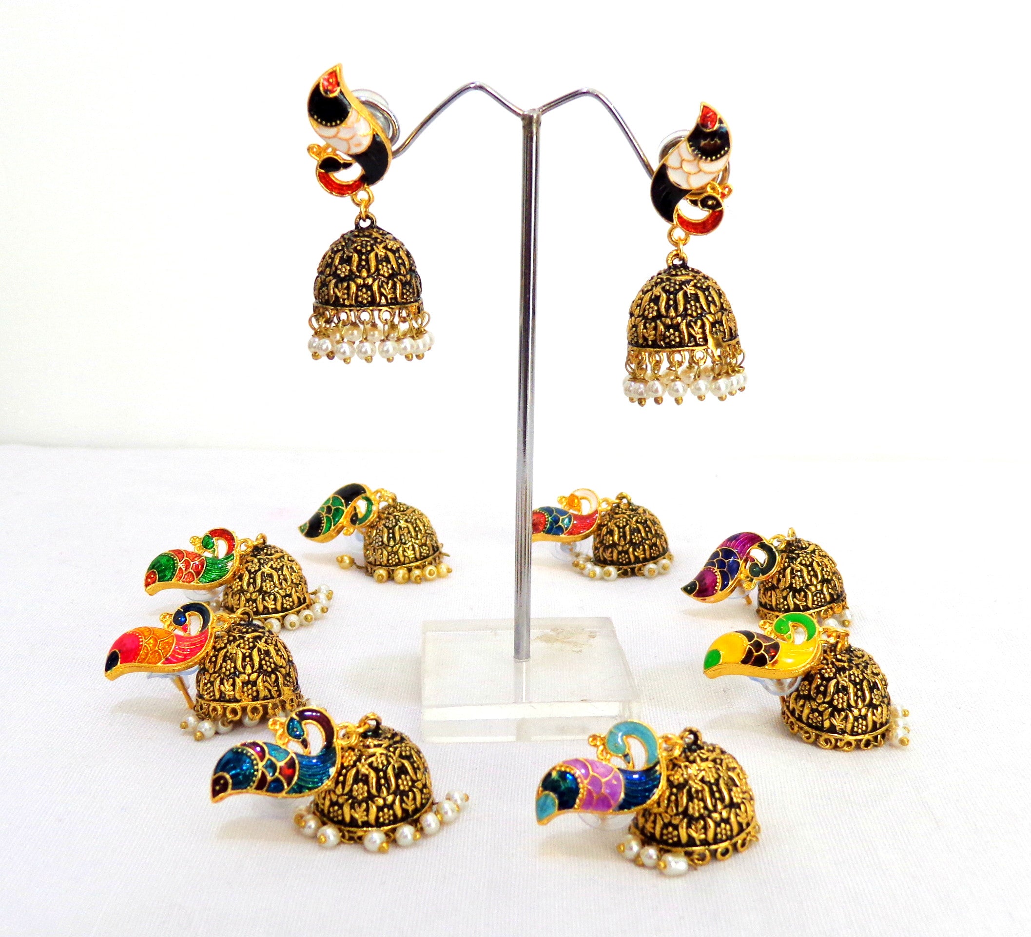 Wholesale Peacock Jhumka Earrings