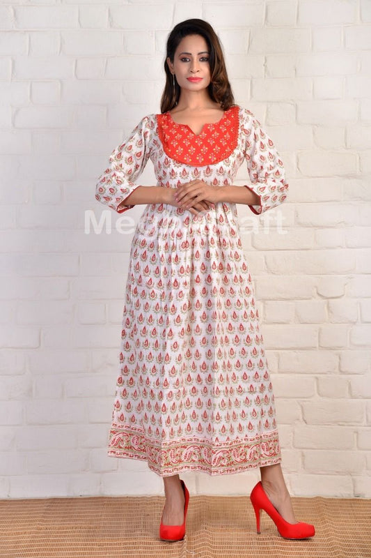 Hand Block Printed Long Kurti