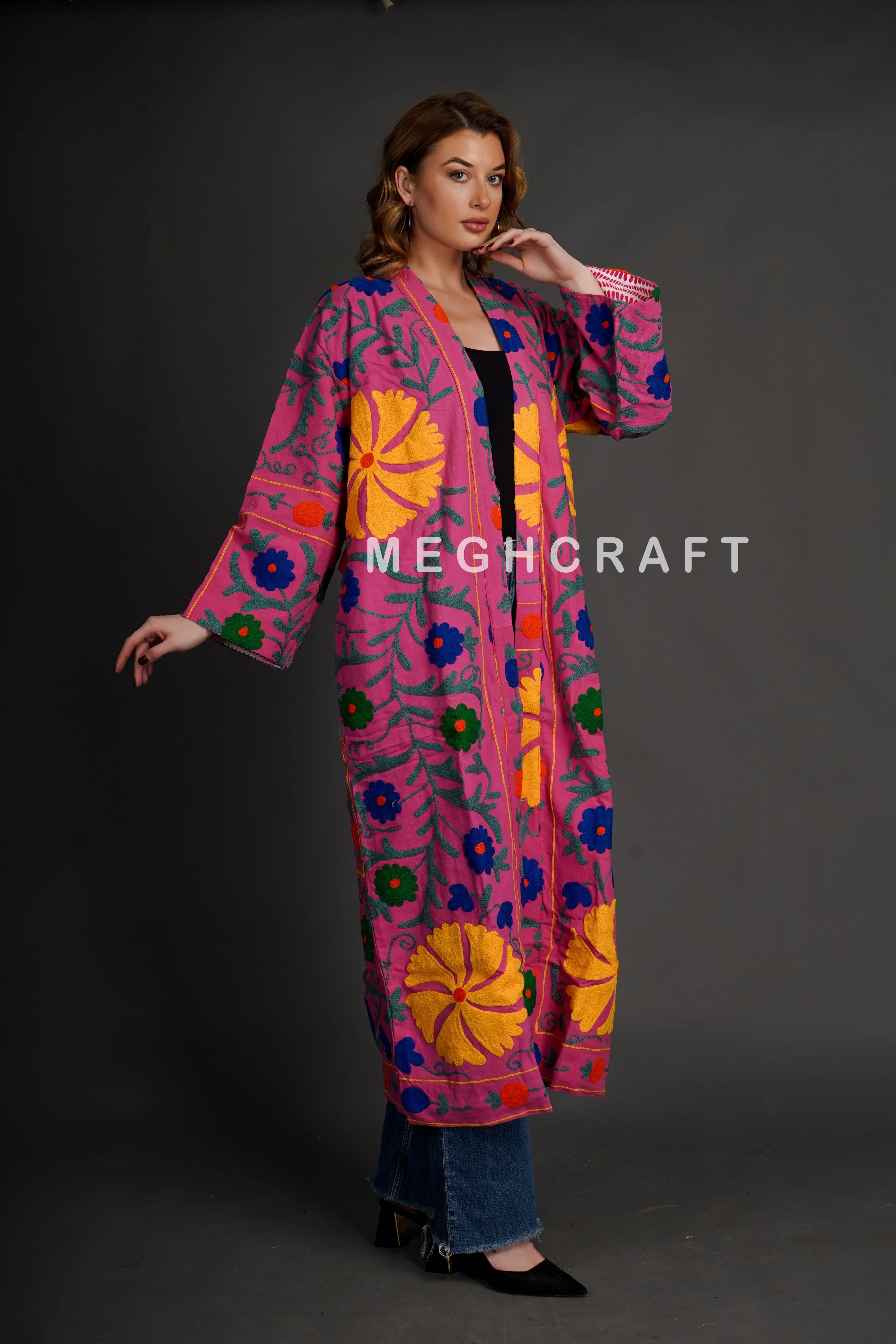 Authentic Suzani Long Jacket Coat