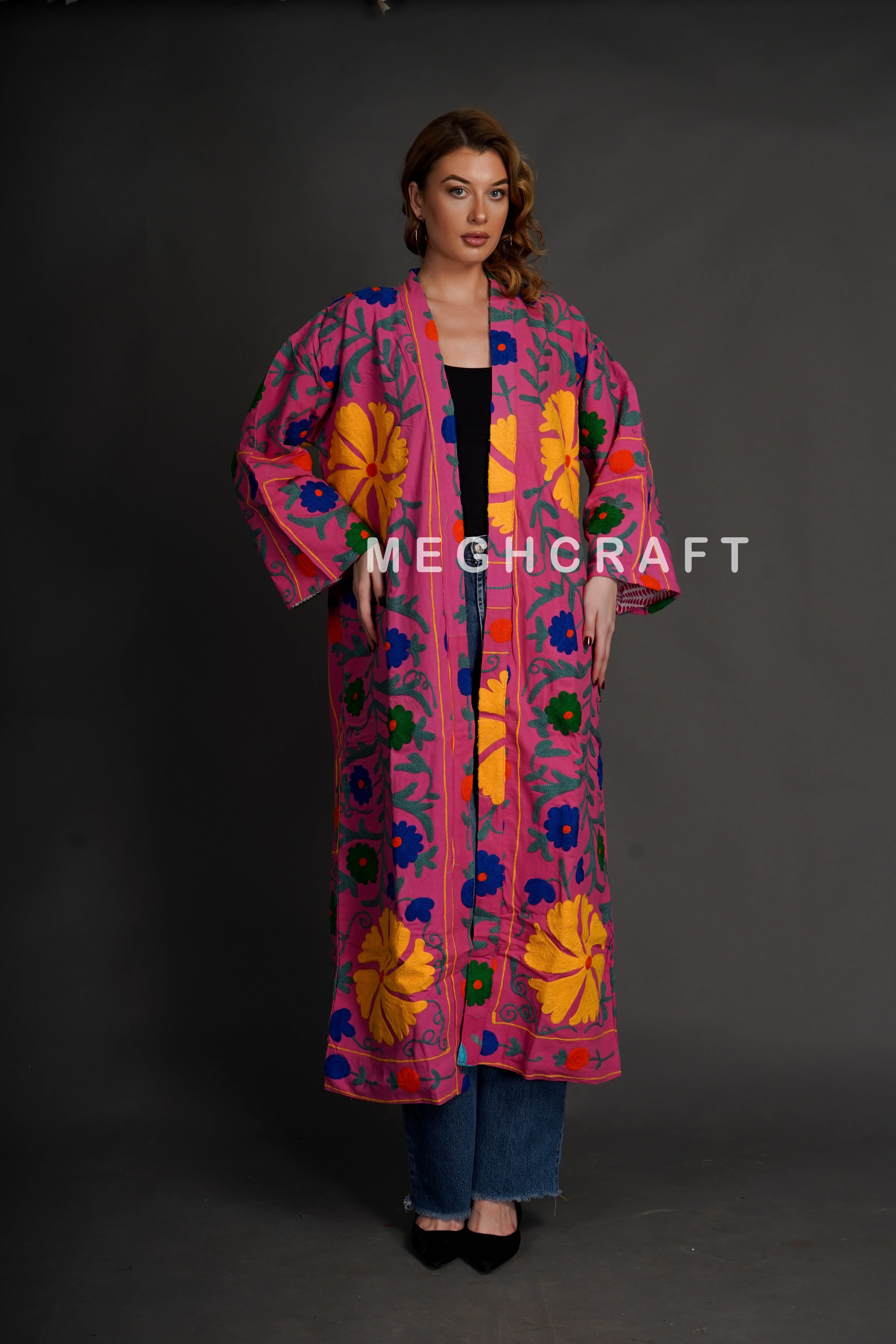 Authentic Suzani Long Jacket Coat