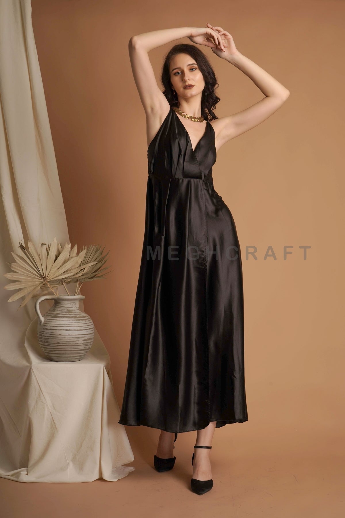 Black Silk Satin Dress – Craft N Fashion