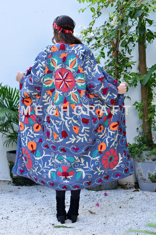 Floral Embroidery Suzani Coat