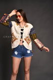 Ajrakh Applique Work jacket Jacket