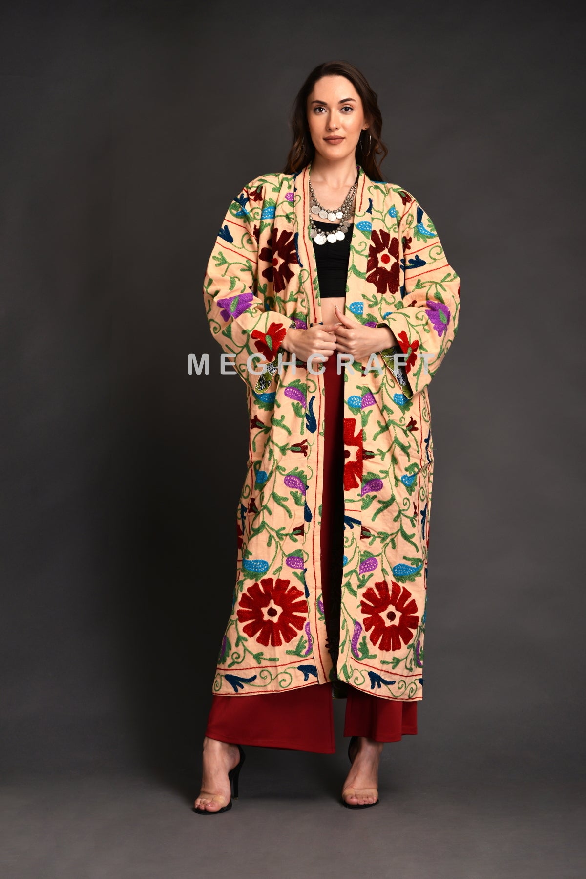 Cotton Suzani Embroidery Coat