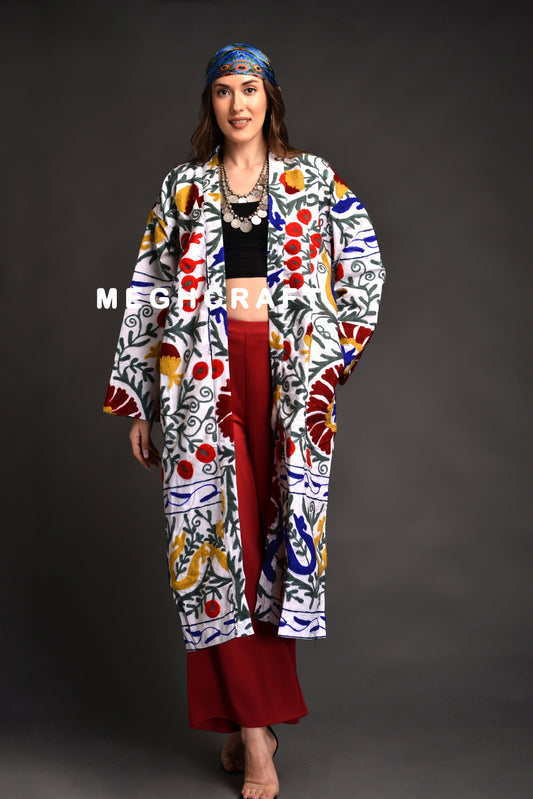 Suzani Embroidery Kimono Coat