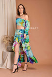Tie Dye High Low Skirt Top Set