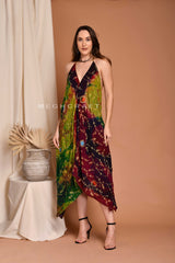 Boho Halter Neck Tie Dye Maxi Dress