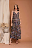 Paisley Boho Silk Maxi Dress