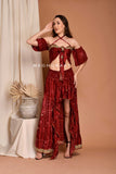 Bohemian Silk High low Skirt Set