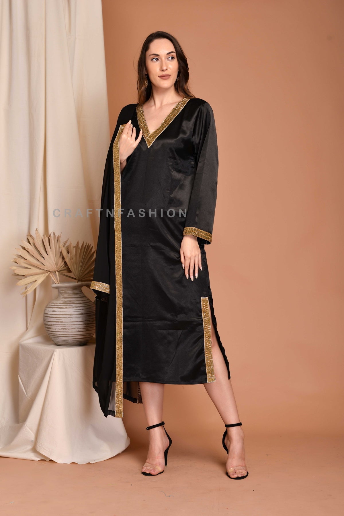 Boho Black Kimono with Kurti