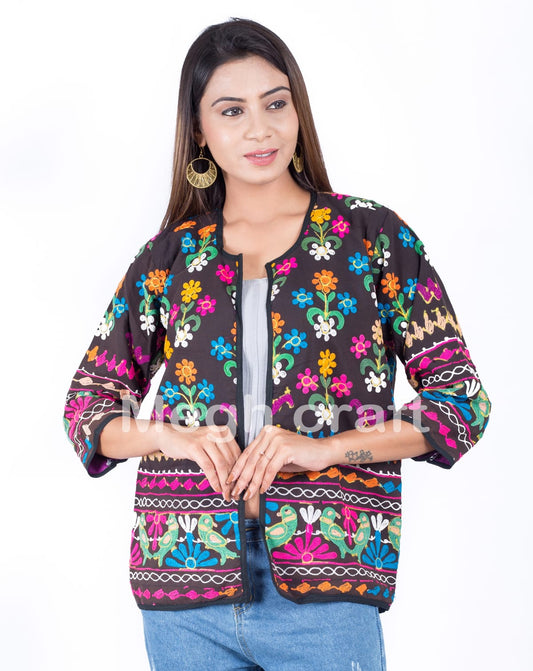 Floral Embroidery Gujarati Jacket