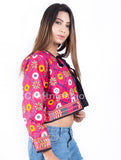 Cazadora bomber de lentejuelas rosa