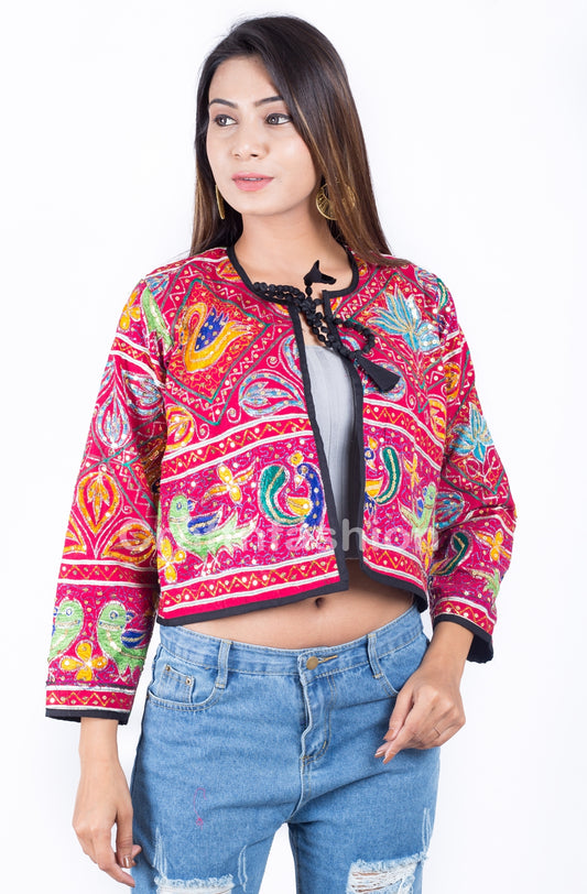 Chaqueta con bordado Zari Work